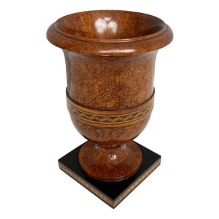 19th Century Grand Tour Urn with Base in Veined Beech, England, 1890s For Sale