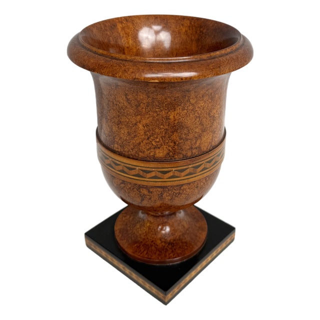 19th Century Grand Tour Urn with Base in Veined Beech, England, 1890s For Sale