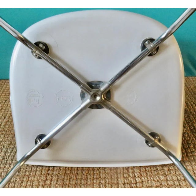 White Chairs with Turquoise Slabs by Kay Korving, Denmark, 1975, Set of 6 For Sale - Image 6 of 9