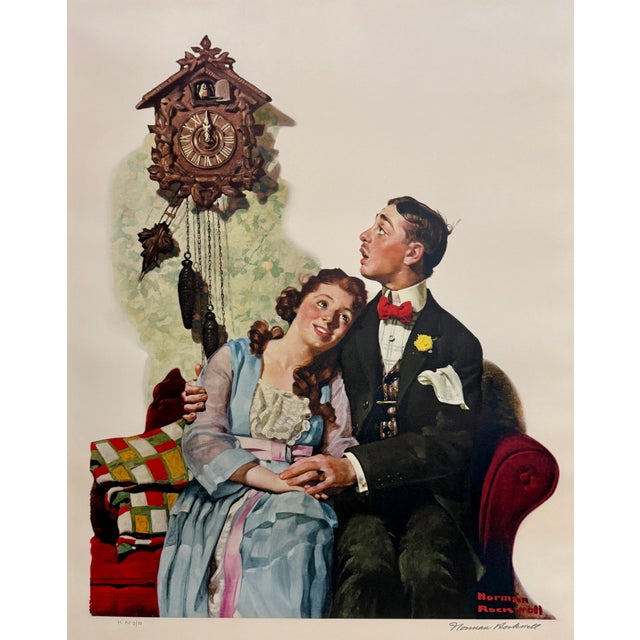 Norman Rockwell Original Lithograph Courting Couple, Date, Hand Signed Americana 1976 For Sale - Image 11 of 12