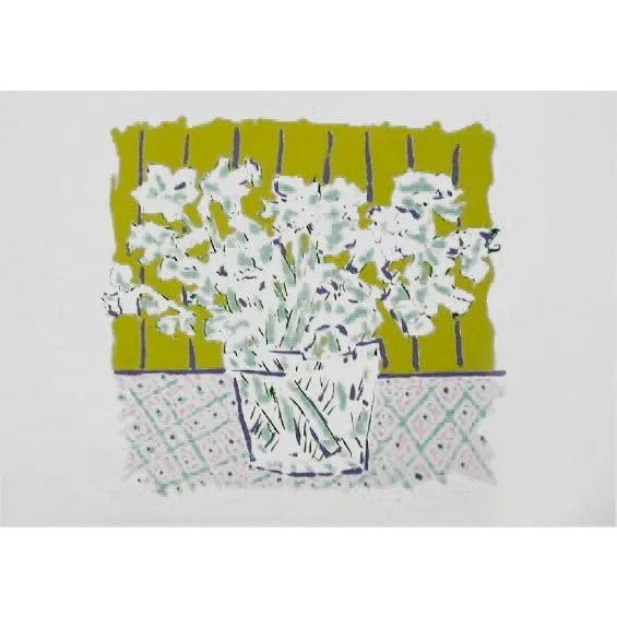 Flowers 2, Knox Martin Silkscreen on Heavy Hand-made Paper For Sale