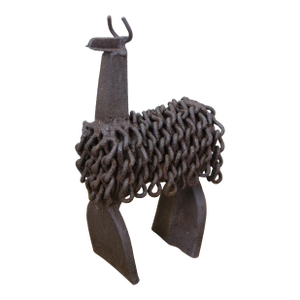 Robert Cumpston Industrial Iron Modern Art Llama Sculpture Figurine Statue 12"
