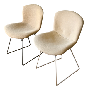Model 420 Side Chairs in Beige Upholstery by Harry Bertoia for Knoll Inc. / Knoll International, 1990s, Set of 2