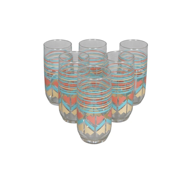 Mid-Century Modern Mid 20th Century Southwestern Mid Century Glass Tumblers, Set of 6 For Sale - Image 3 of 8