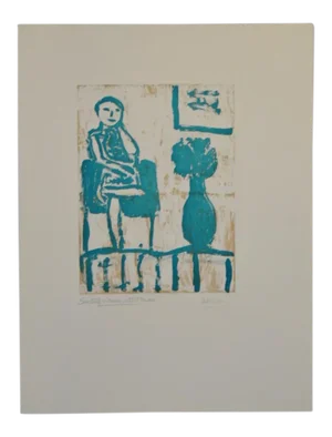 Arthur Krakower "Seated Woman With Flowers Ii" Monotype C.2004