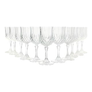 Cristal D’Arques “Longchamp” Crystal Cordial Liqueur Wine Glasses - Set of 11 For Sale