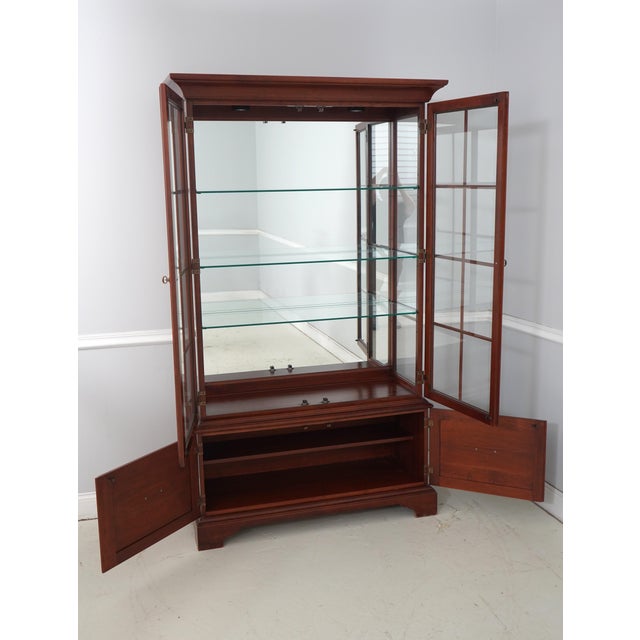 Chippendale Knob Creek Penn Manor Cherry Curio Cabinet For Sale - Image 3 of 18