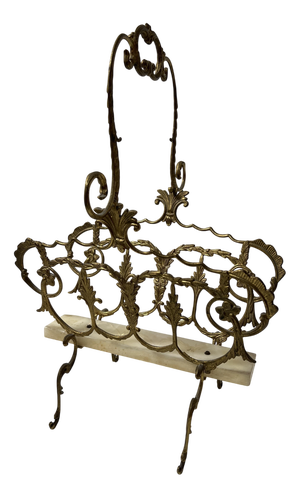 20th Century Openwork Bronze and Brass Magazine Rack