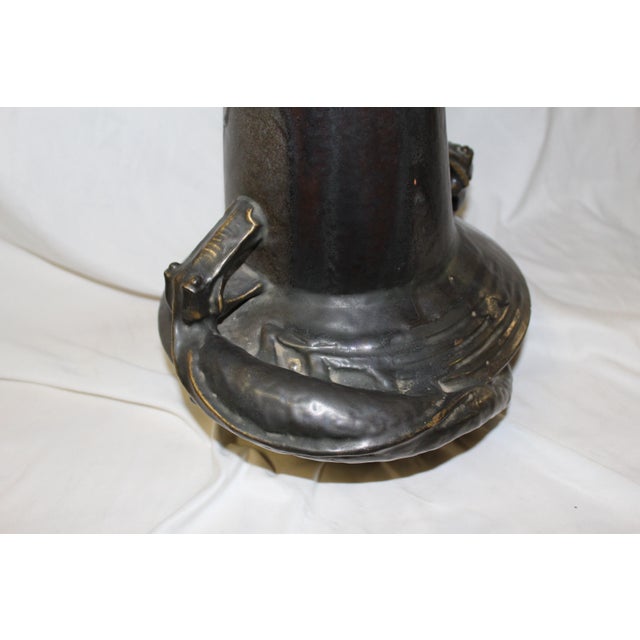 Art Nouveau Vase Ceramic Dragons 'Jugendstil' Markes on Base For Sale In Los Angeles - Image 6 of 14