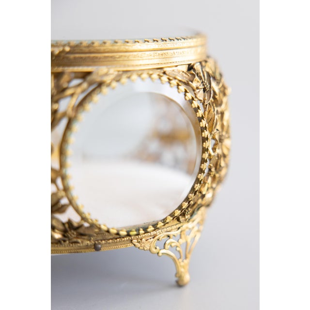 Antique French Ormolu Beveled Glass Jewelry Casket Dresser Box For Sale - Image 13 of 13