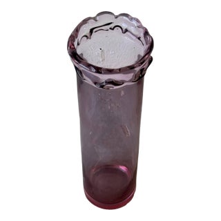 Danish Hand-Blown Pink Art Glass Vase With Ruffled Rim by Christer Holmgren for Holmegaard For Sale