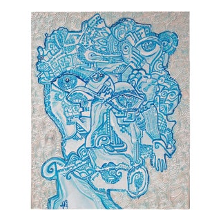 Alexander Arshanky, "Blue Dream" Abstract/Cubist Piece For Sale