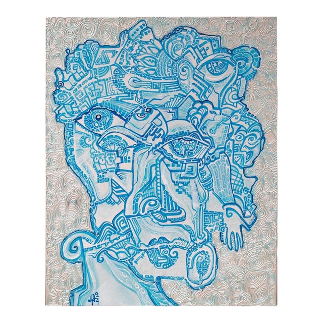 Alexander Arshanky, "Blue Dream" Abstract/Cubist Piece For Sale