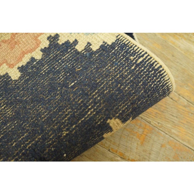 Navy Blue Marvelous Navy Blue Background With a Bird in the Center Antique Chinese Peking Rug For Sale - Image 8 of 8