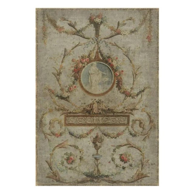 Panoramic Decorative Panel Mounted on Canvas, 19th Century For Sale - Image 3 of 6