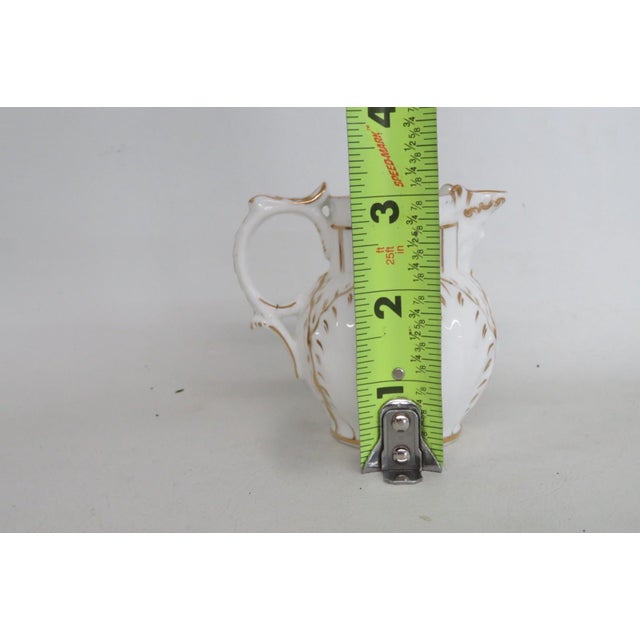 Mid 20th Century White Porcelain Ceramic Small Creamer Milk Jug With Gold Gilt Trim Details For Sale - Image 9 of 15
