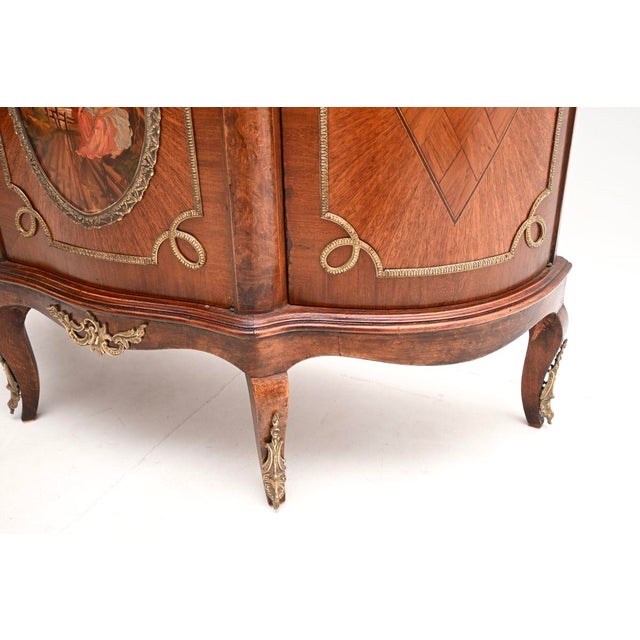 Antique French Marble Top Painted Cabinet, 1920s For Sale - Image 14 of 15