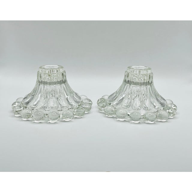 1950s Vintage Pressed Glass Votive Candle Holder For Sale - Image 5 of 5