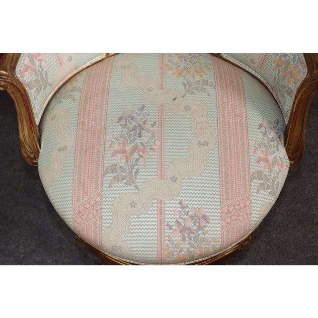 French Louis XV Style Giltwood Swivel Vanity Bench by Auffray For Sale - Image 10 of 12