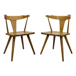Modern MCM Style Windsor Chair Pair Mortise Tenon Joinery Dining Accent For Sale
