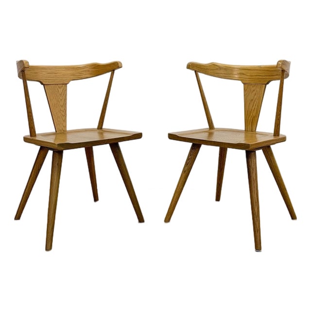 Modern MCM Style Windsor Chair Pair Mortise Tenon Joinery Dining Accent For Sale