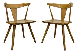 Modern MCM Style Windsor Chair Pair Mortise Tenon Joinery Dining Accent