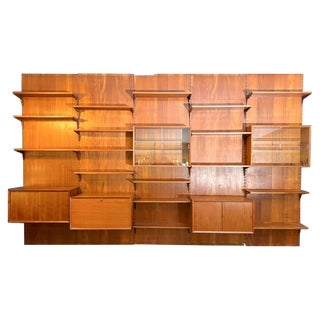 Large Mid-Century Modern Wall Unit attributed to Poul Cadovius for Royal System, 1950s For Sale