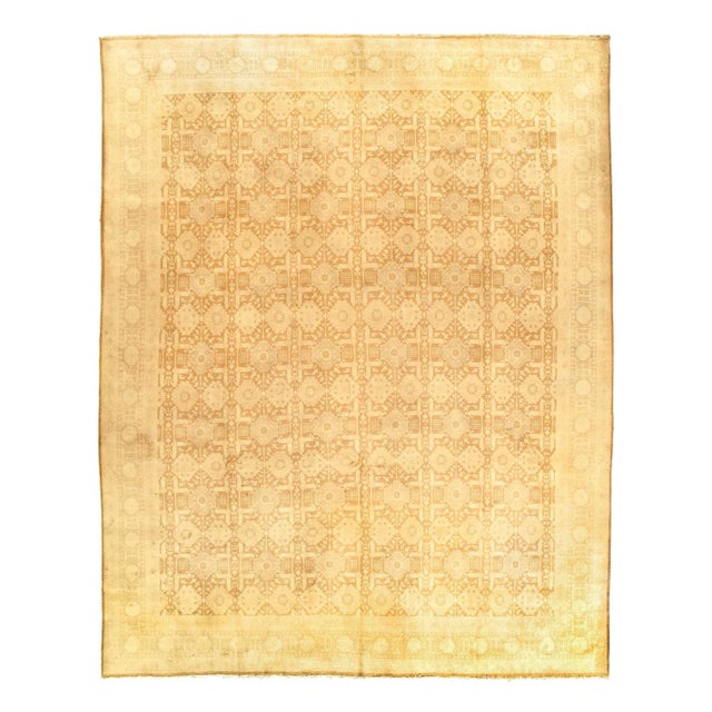 Ivory Persian Vintage Tabriz 9'.11'' X 12'7'' For Sale - Image 4 of 5