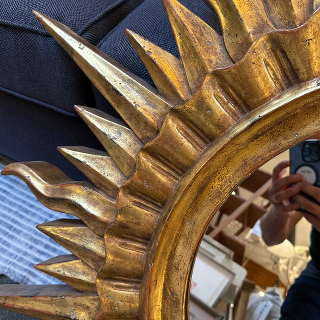 Nancy Corzine Sunray Golden Starburst Wall Mirror For Sale - Image 9 of 12
