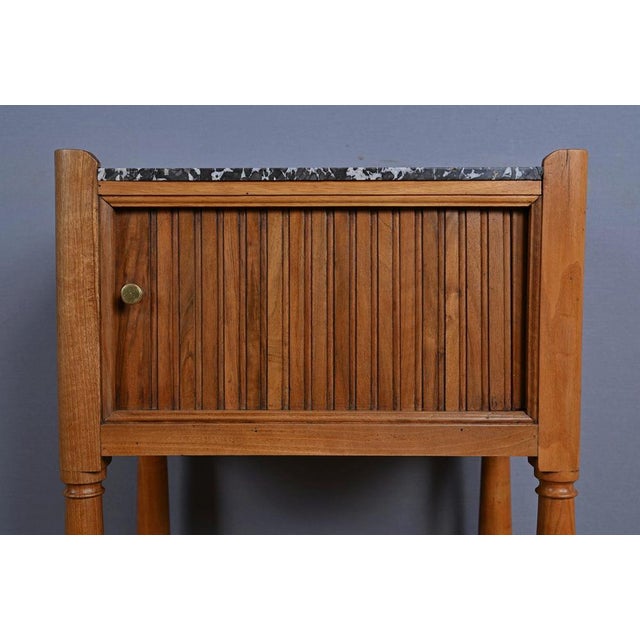 Wood Bedside Table in Walnut with Curtain For Sale - Image 7 of 17