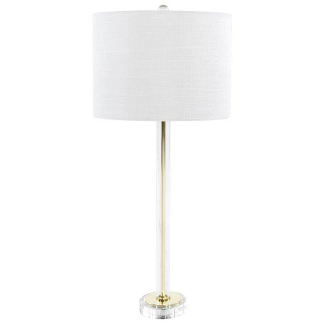 Brass Mid-Century Modern Glass and Brass Table Lamp For Sale - Image 8 of 8