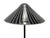 This modern table lamp stands out for its conical lampshade, crafted from glossy black glass embellished with thin white...