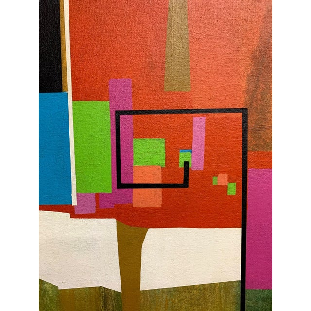 1970s Modernist Geometric Painting, 1971 For Sale - Image 5 of 13