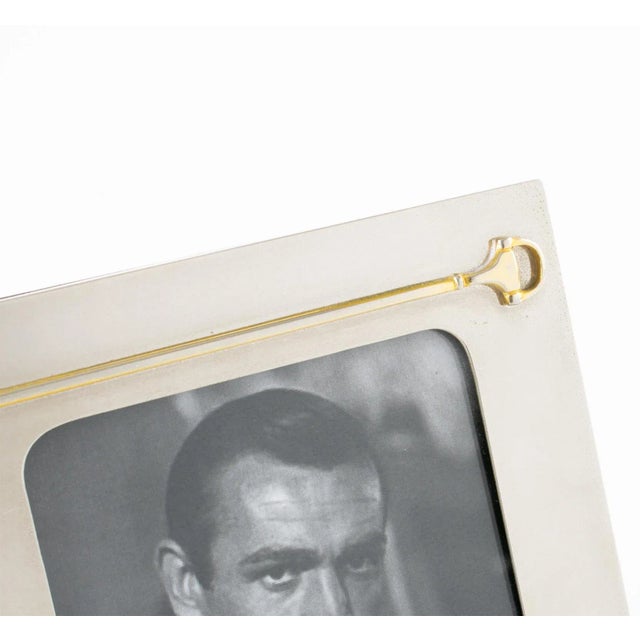 1970s Gucci Silvered and Gilded Square Picture Frame For Sale - Image 5 of 9