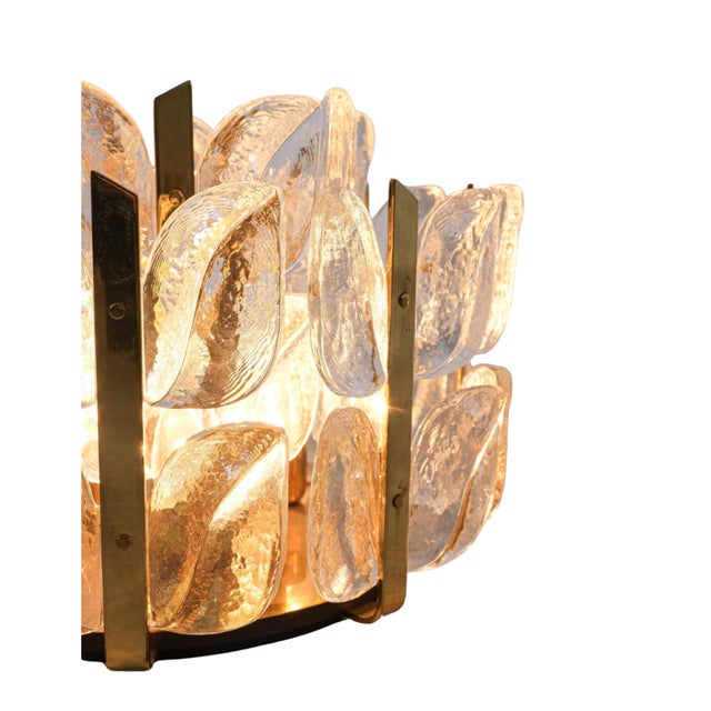 Metal Brass and Crystal Florida Flush Mount from Kalmar, 1960s For Sale - Image 7 of 7