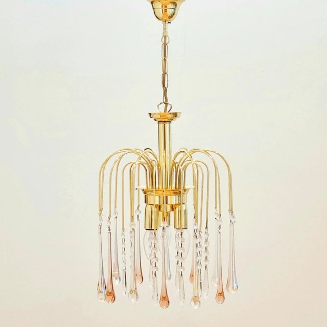 Murano Glass Teardrop Waterfall Chandelier, Italy, 1970s For Sale - Image 4 of 11