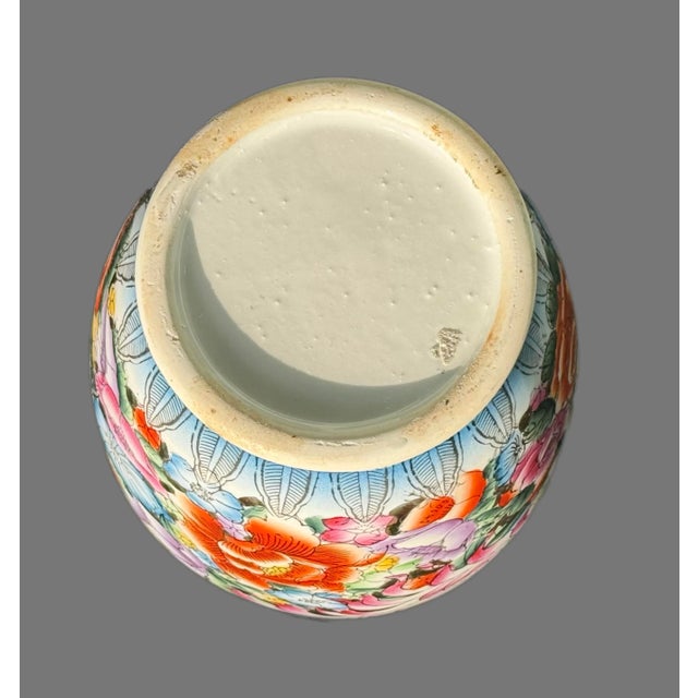 1930's Large Famille Rose Chinese Millefleurs Vase - 16 Inches For Sale - Image 11 of 11