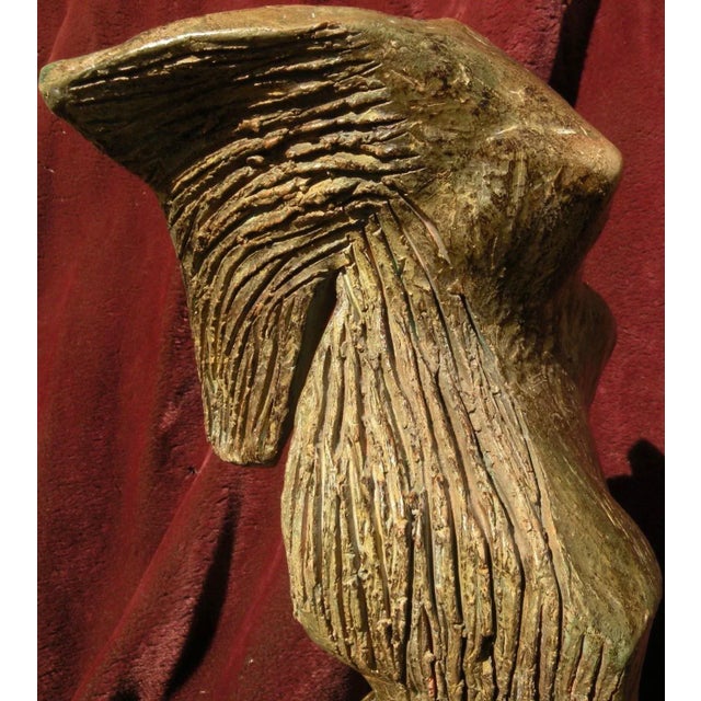 Mid 20th Century Modern Signed Figural Terra Cotta Glazed Sculpture For Sale - Image 10 of 13