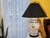 Late 20th Century Chinese Chinoiserie Porcelain Table Lamp With Relief Floral Motif & Black Shade, 30"h For Sale - Image 12 of 18