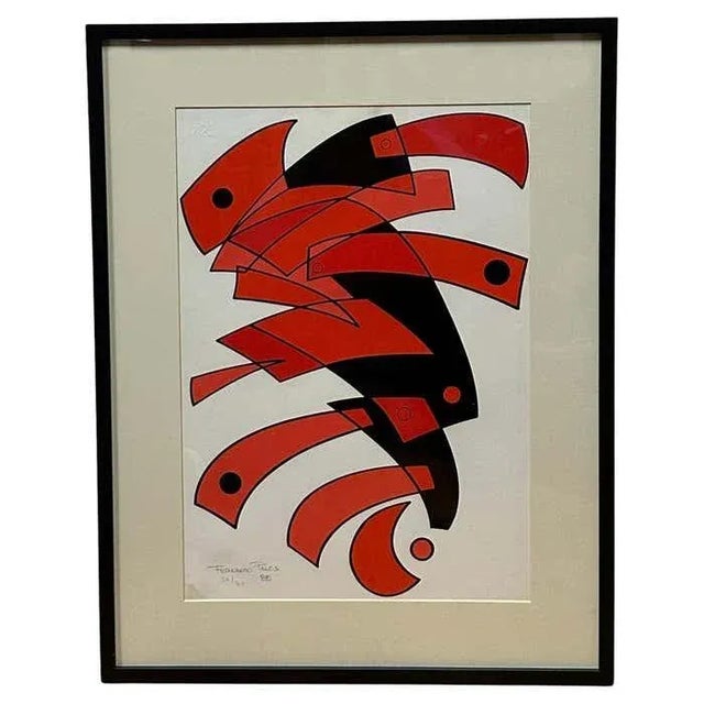 Fernando Palos Blue Abstract For Sale In Los Angeles - Image 6 of 6