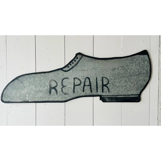 Mid 20th Century Large Vintage "Repair" Shop Sign From a Cobbler For Sale - Image 5 of 9