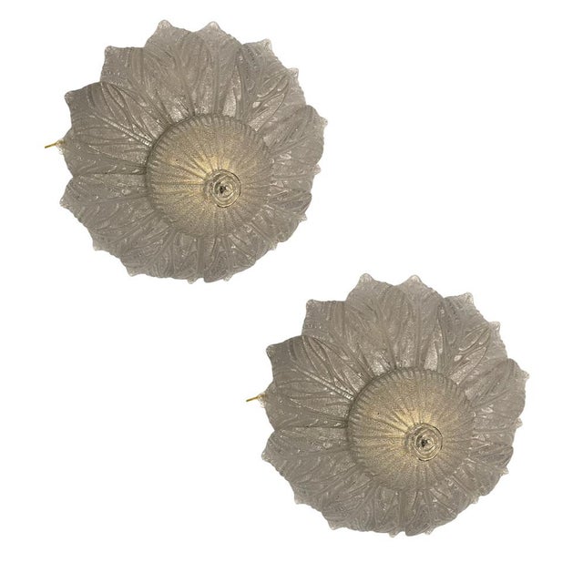Venetian Murano Glass Flush Mounts, 1960s, Set of 2 For Sale - Image 16 of 17