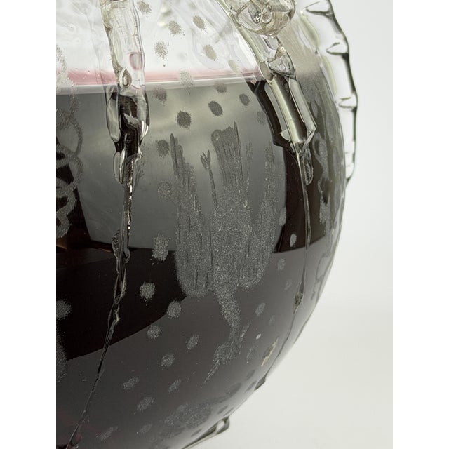 Antique Dutch Engraved Glass Decanter with Birds and Grapes, 1700s For Sale - Image 8 of 13