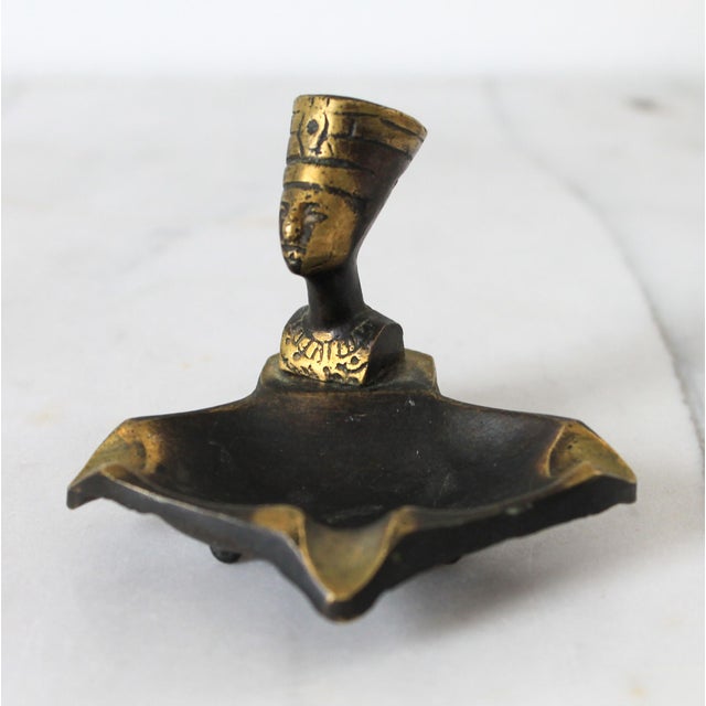Metal Vintage Cast Brass Egyptian Ashtrays - A Pair For Sale - Image 7 of 10