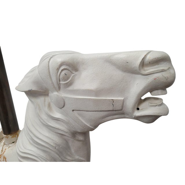 Late 19th Century Rare Solid Tiger Oak Carousel Prancer, "Philadelphia School Folk Art Horse" For Sale - Image 5 of 16