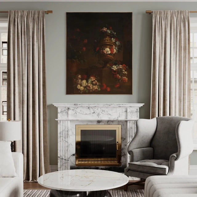 Italian Artist, Still Life with Flowers, 1730, Oil on Canvas For Sale - Image 7 of 16