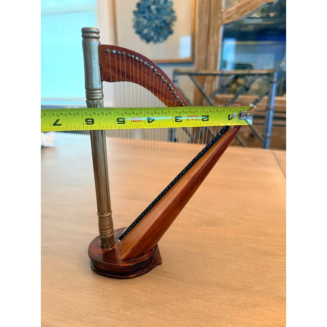 2000 - 2009 Vintage Wooden Miniature Harp For Sale - Image 5 of 10