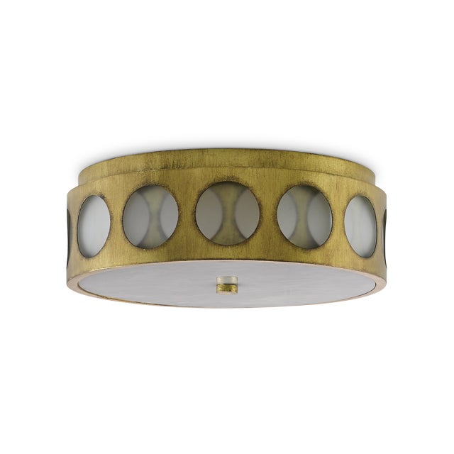 Currey & Company Currey & Company Go-Go Brass Flush Mount For Sale - Image 4 of 4