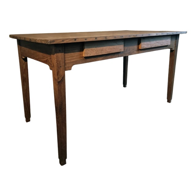 Antique Early 20th Century French Oak Dining Table, 1890s For Sale