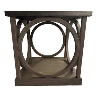 Metal and Wood End Table For Sale